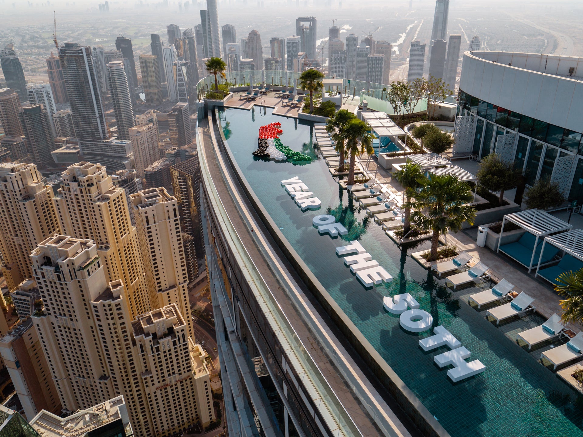 Floating swimming pool signs – The Party, Dubai