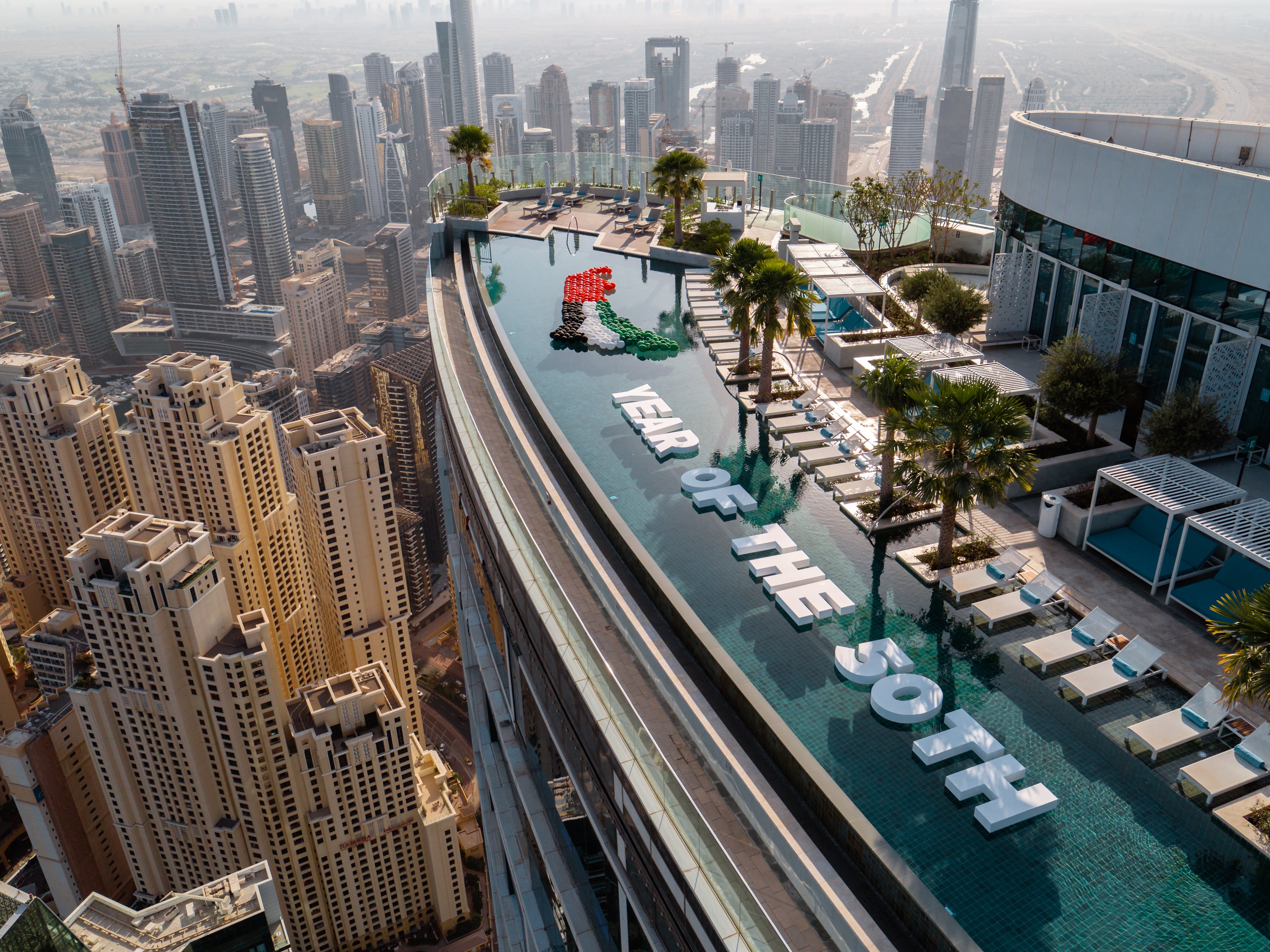 Floating swimming pool signs – The Party, Dubai
