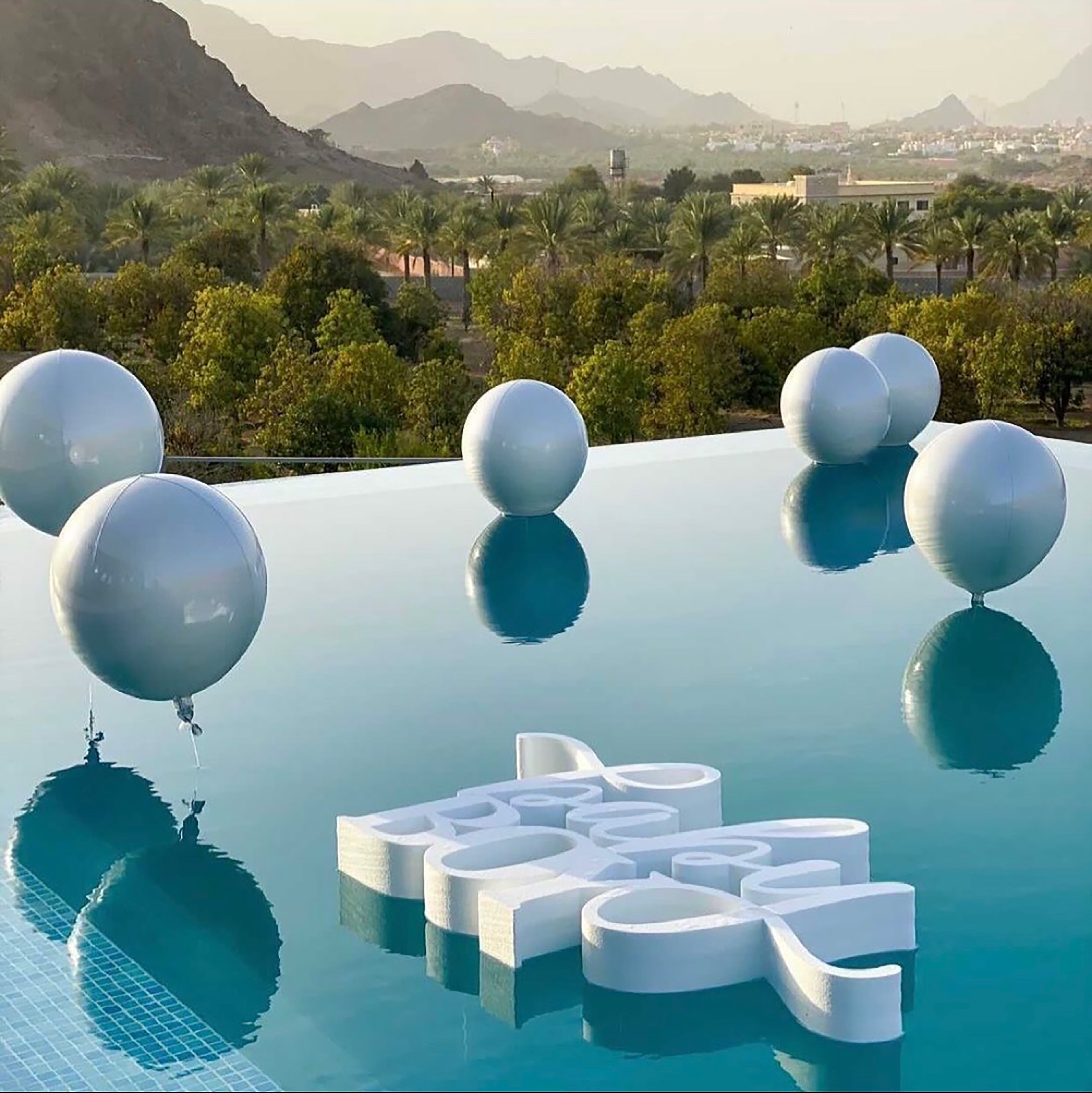 Floating Swimming Pool Sign – The Party, Dubai