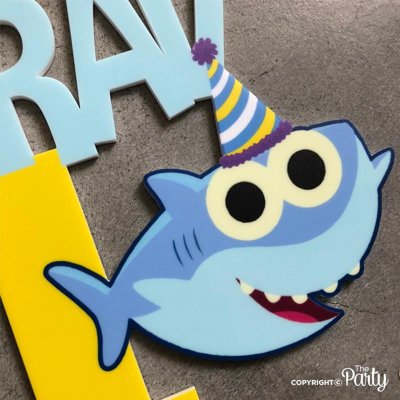 1st birthday baby shark theme cake topper – The Party, Dubai