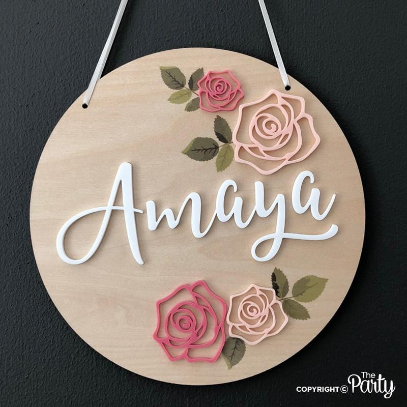 Wooden Sign – Birch Wood – The Party, Dubai