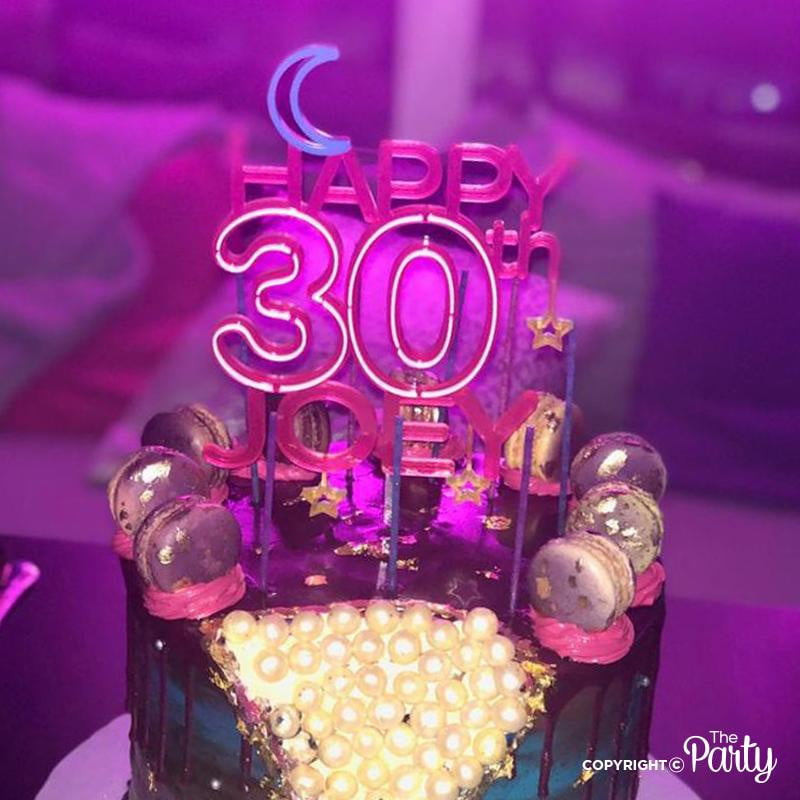 Happy 30th NEON cake topper – The Party, Dubai