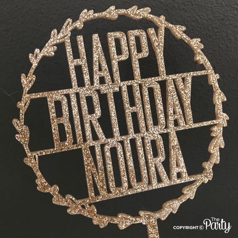Happy Birthday wreath cake topper – The Party, Dubai