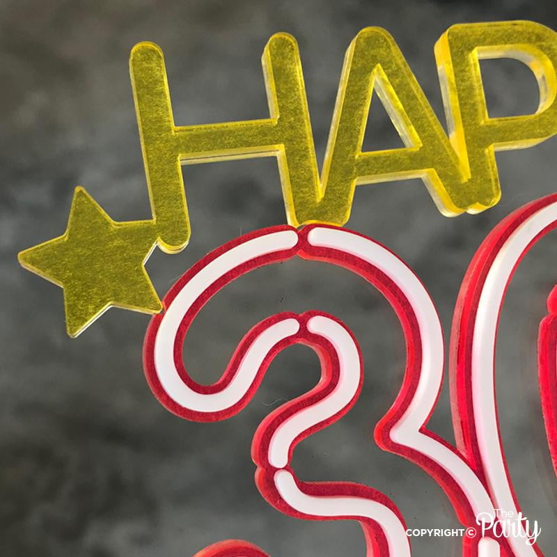 Happy Birthday NEON cake topper – The Party, Dubai