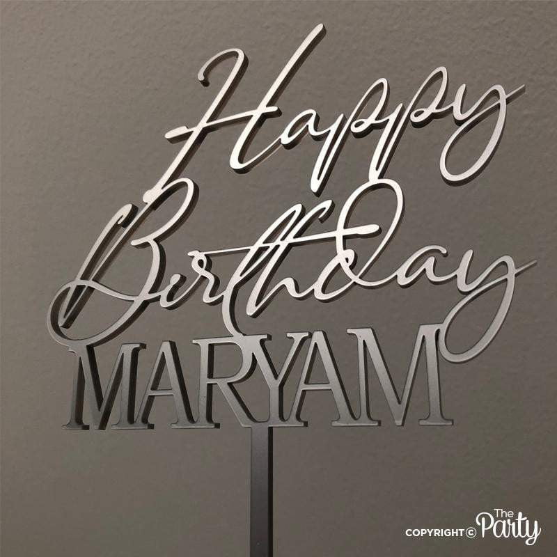 Birthday Cake Topper – White Matte – The Party, Dubai