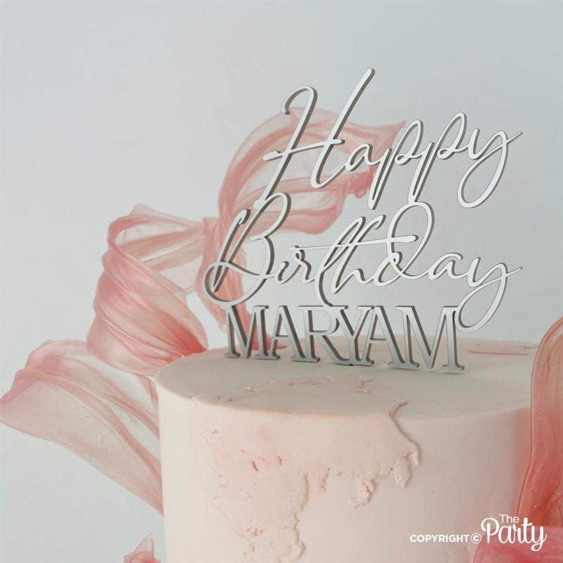 Birthday Cake Topper – White Matte – The Party, Dubai