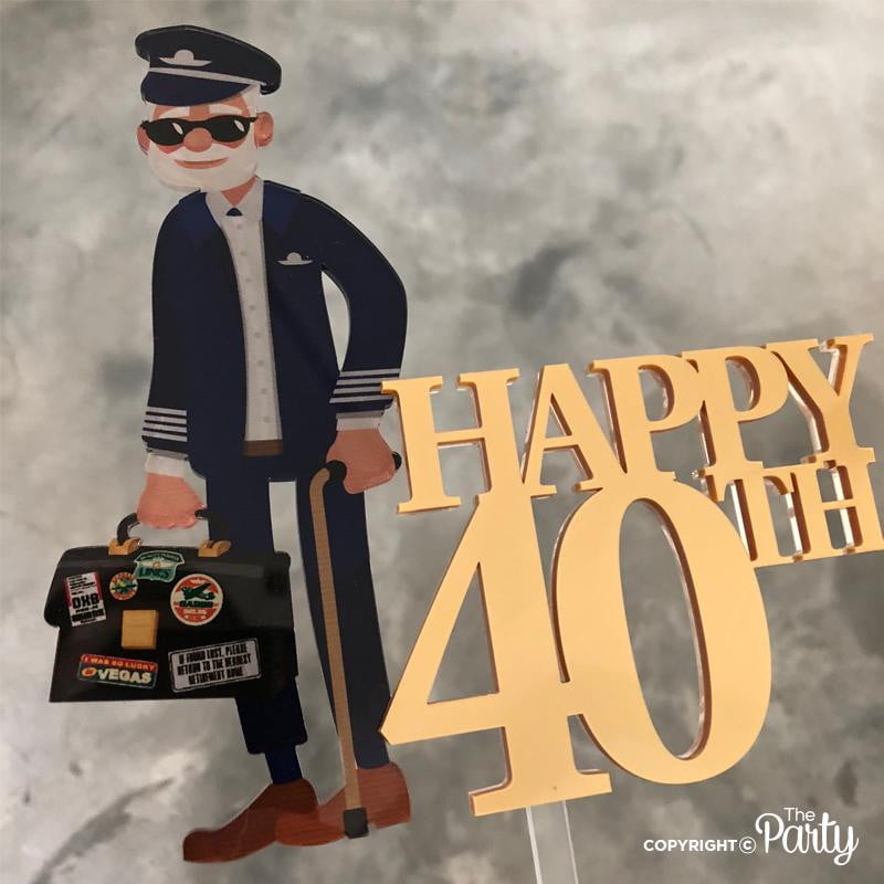 Happy 40th pilot themed cake topper – The Party, Dubai