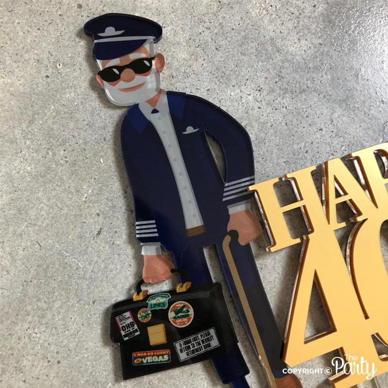 Happy 40th pilot themed cake topper – The Party, Dubai