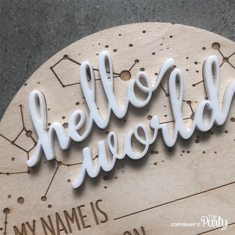 Birth announcement plaque – The Party, Dubai