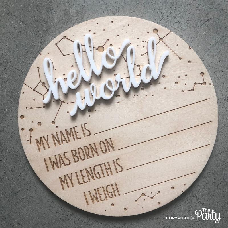 Birth announcement plaque – The Party, Dubai