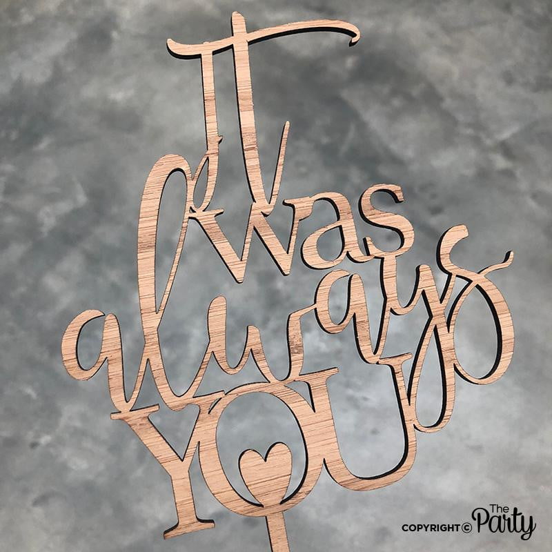 Engagement Cake Topper – Bamboo Wood – The Party, Dubai