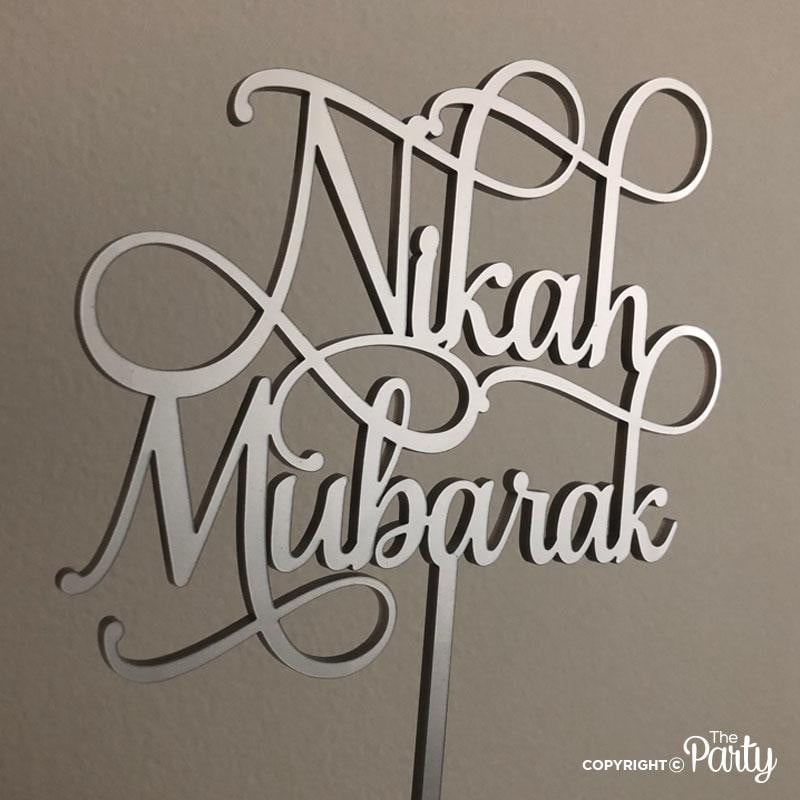 Nikah Mubarak cake topper – The Party, Dubai