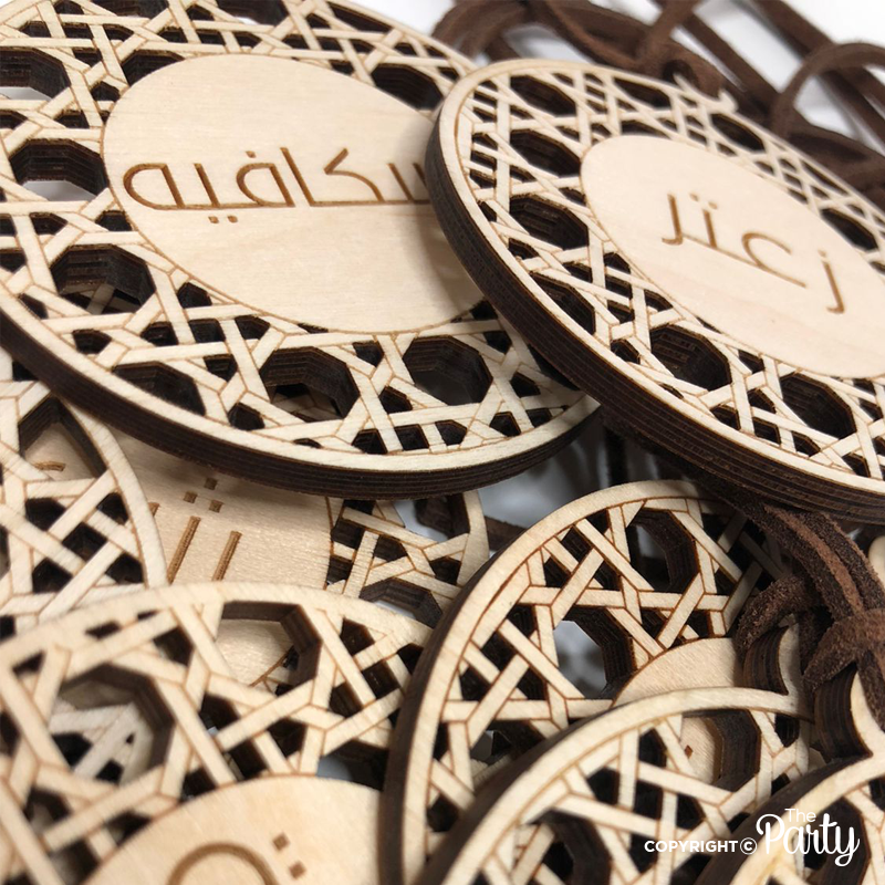 Arabic Rattan Dallah Gift Tags – Set of 3 – The Party, Dubai