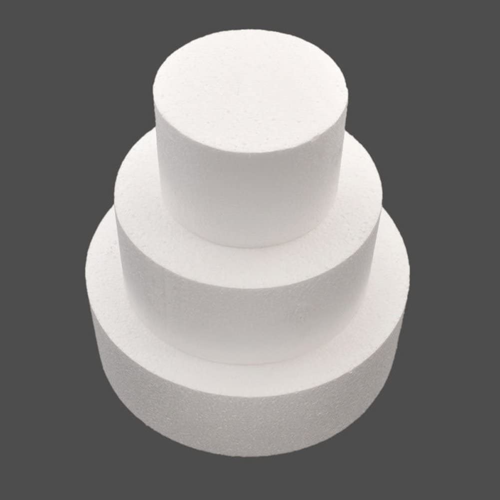 Round Foam Cake Dummy – 6" (15cm) Height