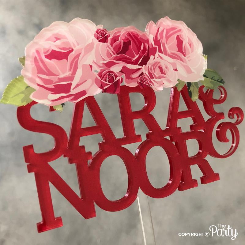 Cake topper with florals – The Party, Dubai