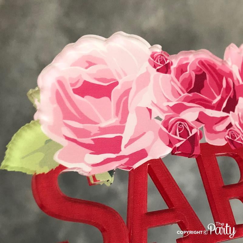 Cake topper with florals – The Party, Dubai