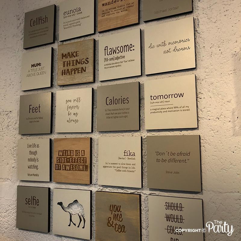 Small plaque signs – The Party, Dubai