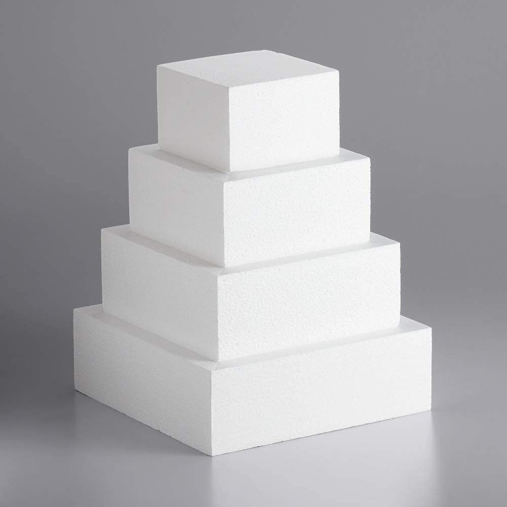 Square Foam Cake Dummy – 6" (15cm) Height
